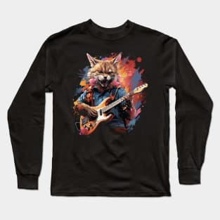 Serval Playing Guitar Long Sleeve T-Shirt